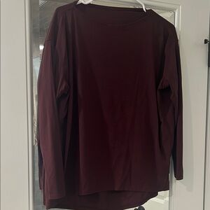 maroon long sleeve lululemon back in action top